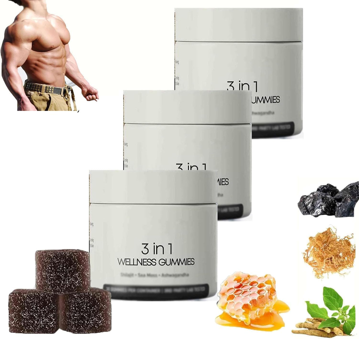 Gummies 3 en 1, Énergie, Vitalité et Équilibre