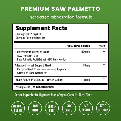 Saw palmetto capsules