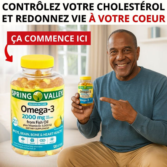 Gélules d'huile de poisson Spring Valley, vitamines et minéraux