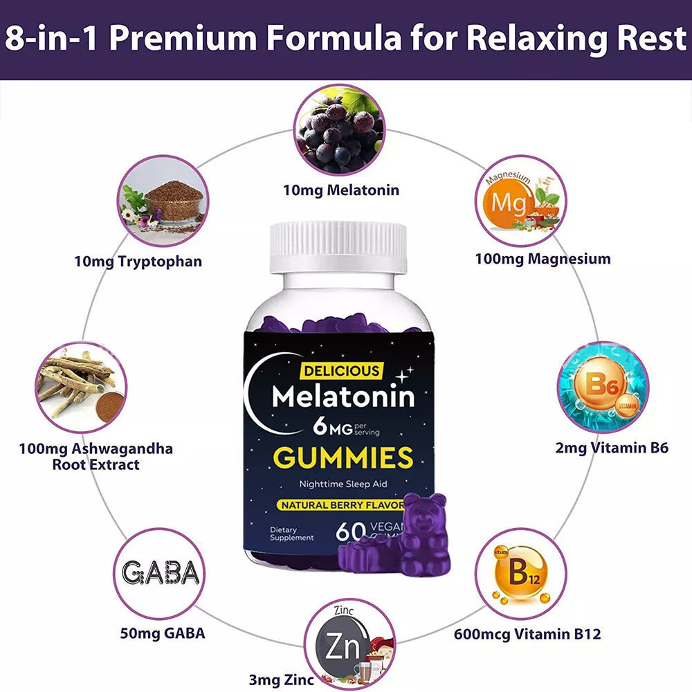 Gummies Mélatonine pour Sommeil et Relaxation